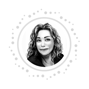 Caricature of Jennifer Rousey, Chief Experience Officer