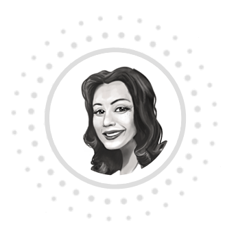 Caricature of Mandy Wallace, Chief Financial Officer