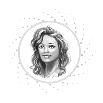 Caricature of Michal Anne Rogondino, Founder and CEO